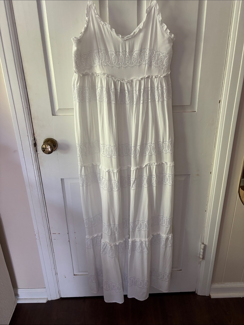 Jessica Simpson White Smocked Bodice Dress